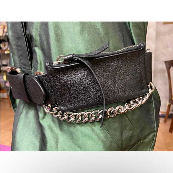 Ralph Lauren Handbags - NEW L RALPH LAUREN Collection Black Calf Leather Belt Pouch purse Nickle…